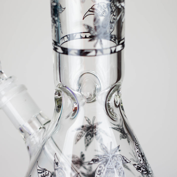 Karma | 14" Leaf Beaker Glow in the dark Glass Bong Glass Bong Maq Distributors