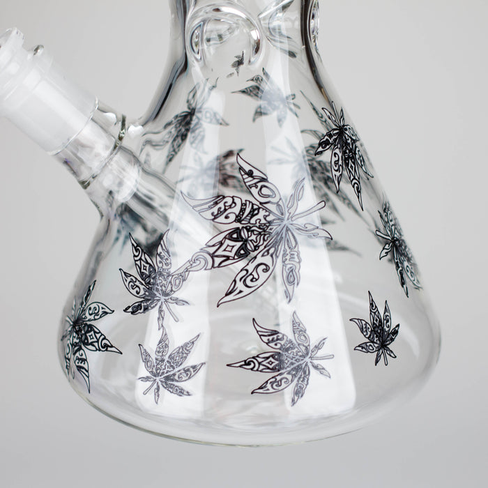 Karma | 14" Leaf Beaker Glow in the dark Glass Bong Glass Bong Maq Distributors