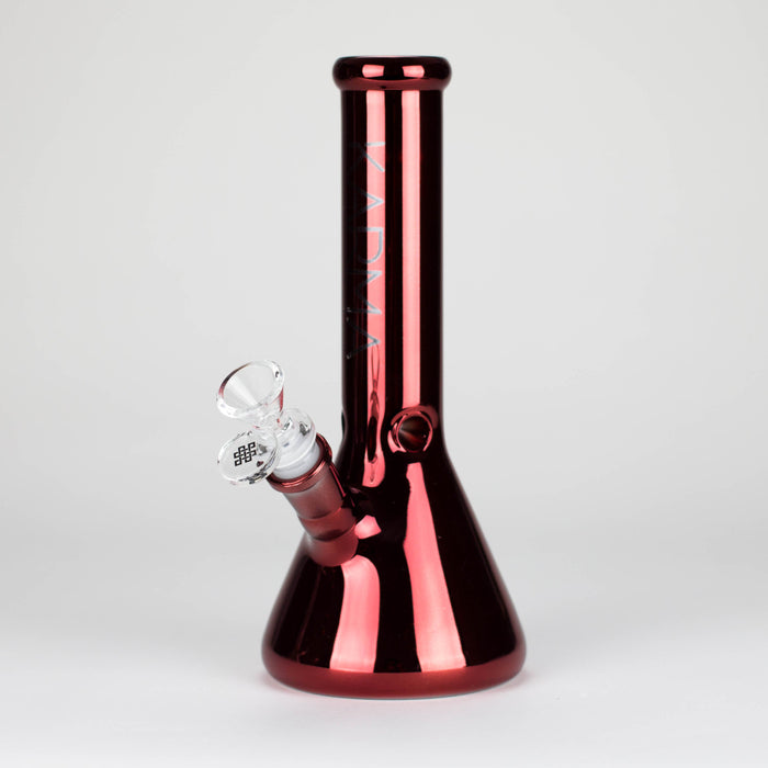 Karma | Glass Bong 9" Beaker Metallic Glass Bong Maq Distributors Red