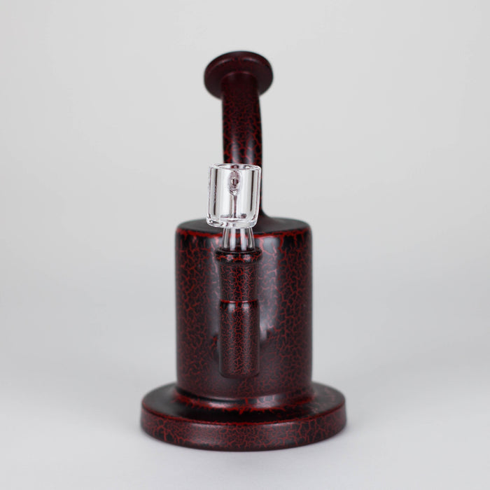 Karma | 6" Red Lightning Plated Inline Glass Dab Rig Glass Rig Maq Distributors