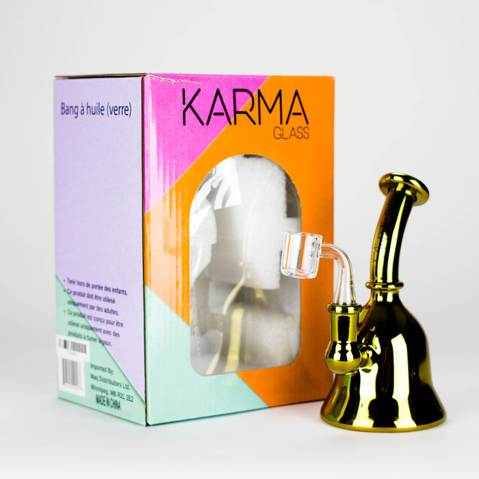 Karma | 6" Metallic Gold Kettle Glass Dab Rig Glass Rig Maq Distributors