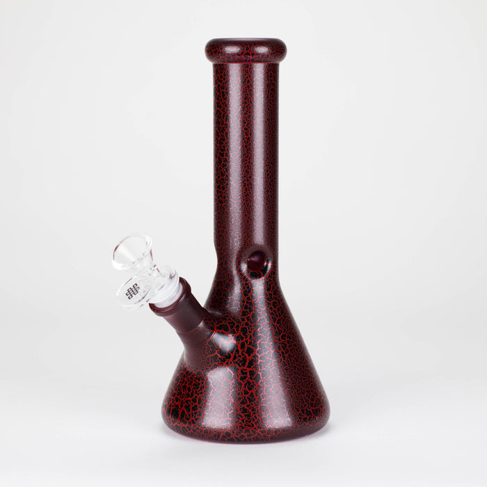 Karma | 9" Beaker Lightning Plated Glass Bong Glass Bong Maq Distributors Red