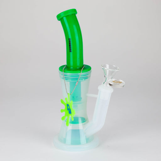 Dabware | Silicone Bubbler Platinum 10" Double Perc (Green) Resin · Silicone · Plastic Bong Maq Distributors Green