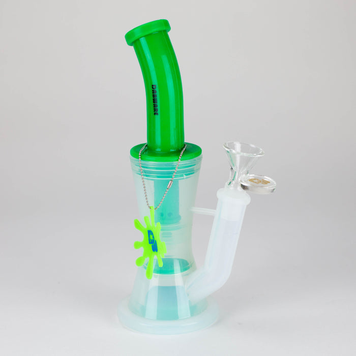 Dabware | Silicone Bubbler Platinum 10" Double Perc (Green) Resin · Silicone · Plastic Bong Maq Distributors Green