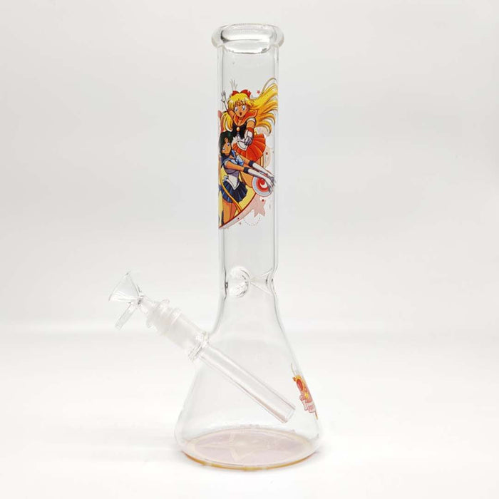 12" 44mm Tube 4mm Cartoon Design Beaker Bong Glass Bong Super Supplys Inc