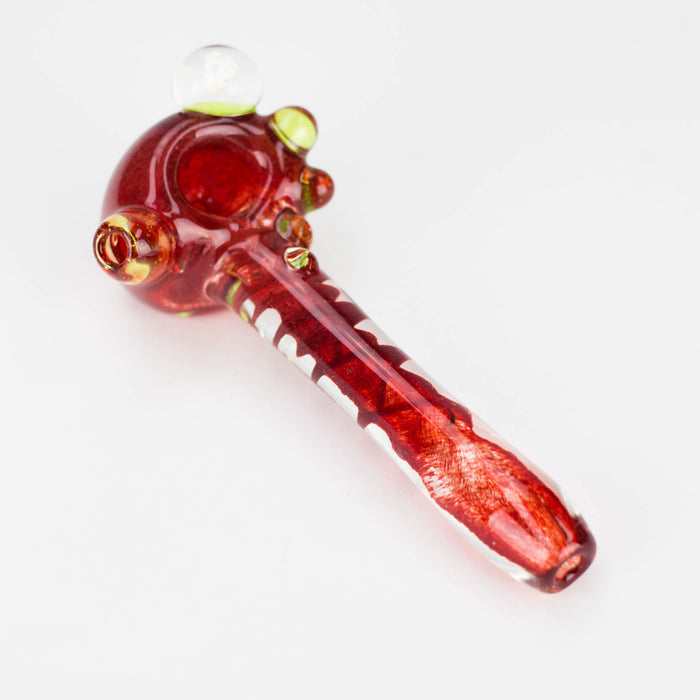 Shine Glassworks | Deluxe Frit Pipe with Large Opal - Made in Canada Glass Pipe Smoking Cat Distribution Red
