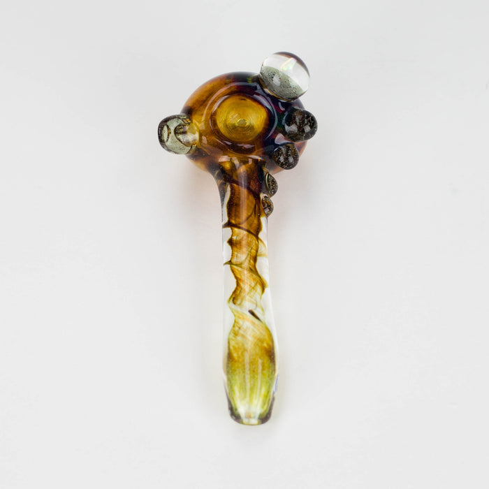 Shine Glassworks | Deluxe Frit Pipe with Large Opal - Made in Canada Glass Pipe Smoking Cat Distribution