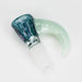 Shine Glassworks | 14mm 3 Hole Dichroic Bowl with coloured Horn - Made in Canada Bowl · Popper Smoking Cat Distribution Blue & Light Green