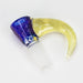 Shine Glassworks | 14mm 3 Hole Dichroic Bowl with coloured Horn - Made in Canada Bowl · Popper Smoking Cat Distribution Purple & Yellow