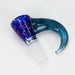 Shine Glassworks | 14mm 3 Hole Dichroic Bowl with coloured Horn - Made in Canada Bowl · Popper Smoking Cat Distribution Purple & Blue