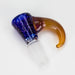Shine Glassworks | 14mm 3 Hole Dichroic Bowl with coloured Horn - Made in Canada Bowl · Popper Smoking Cat Distribution Purple & Amber