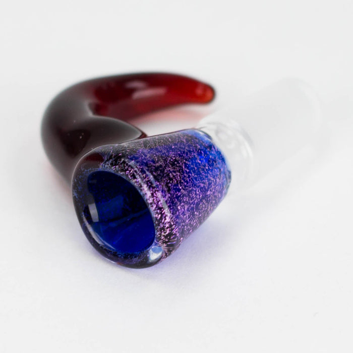 Shine Glassworks | 14mm 3 Hole Dichroic Bowl with coloured Horn - Made in Canada Bowl · Popper Smoking Cat Distribution