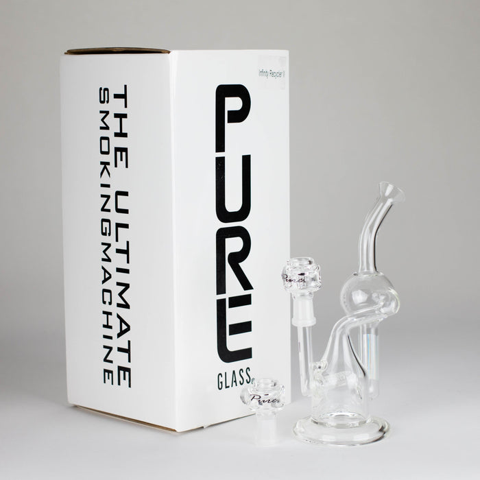 Pure Glass | 8" Infinity Recycler 2 - Flower and Dab Glass Rig PINNACLE DISTRIBUTORS INC.