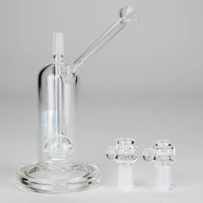 Pure Glass | 6.5" Solaris 10mm Bubbler Clear Glass Rig PINNACLE DISTRIBUTORS INC.