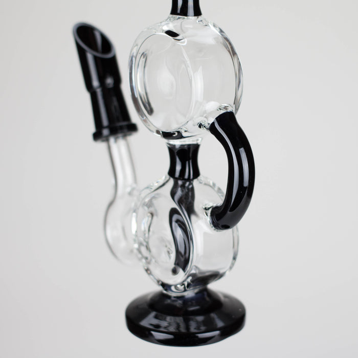 10" Dab Rig Recycler M14 - Black and Clear Glass Rig PINNACLE DISTRIBUTORS INC.