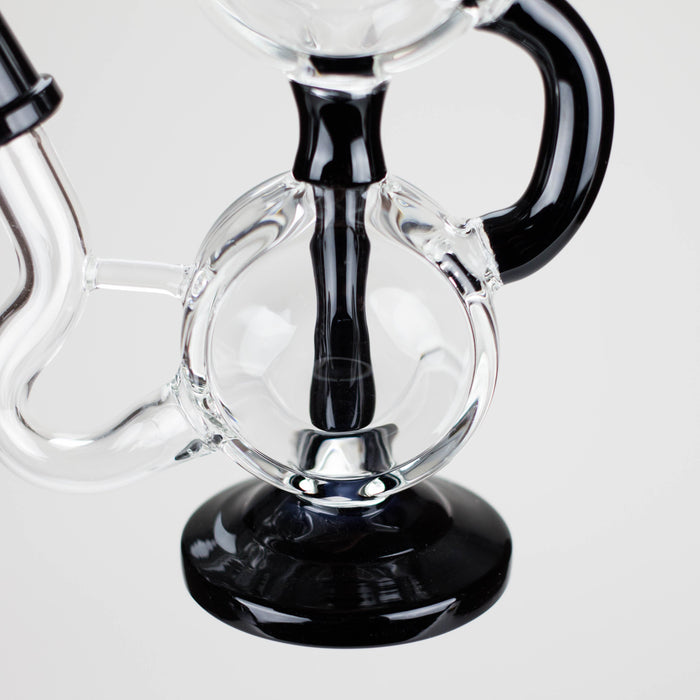 10" Dab Rig Recycler M14 - Black and Clear Glass Rig PINNACLE DISTRIBUTORS INC.
