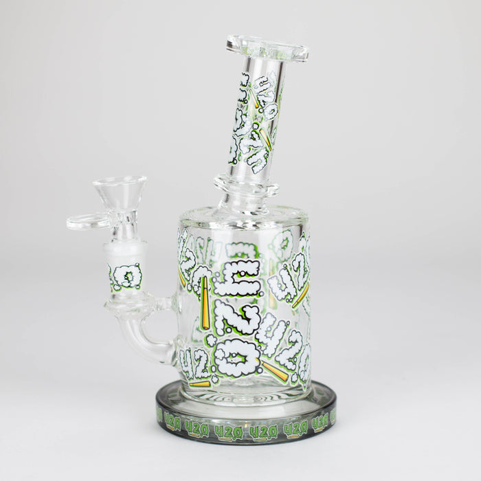 7" Color accented Glass Bong With Perc- 420 Special Edition Glass Bong 777 Smoke