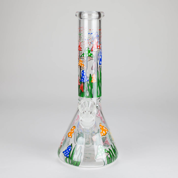 Z10" Glow in the dark Glass Bong With Mushroom Design Glass Bong 777 Smoke