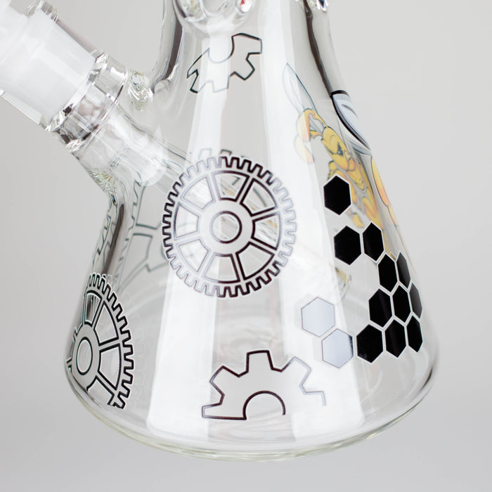 Z14" 7 mm Glass Bong With Cartoon Bee Design Glass Bong 777 Smoke