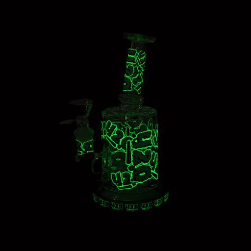 Z7" Color accented Glass Bong With Perc- 420 Special Edition Glass Bong 777 Smoke