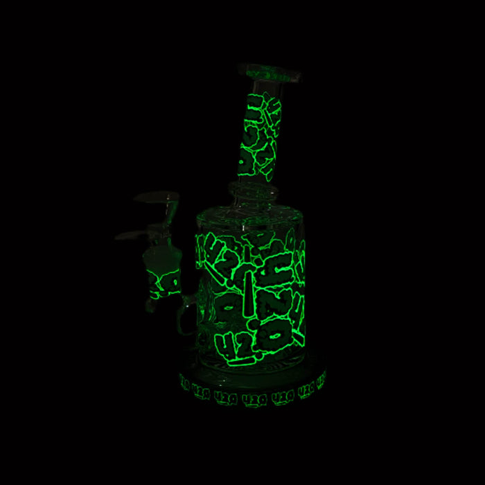 7" Color accented Glass Bong With Perc- 420 Special Edition Glass Bong 777 Smoke