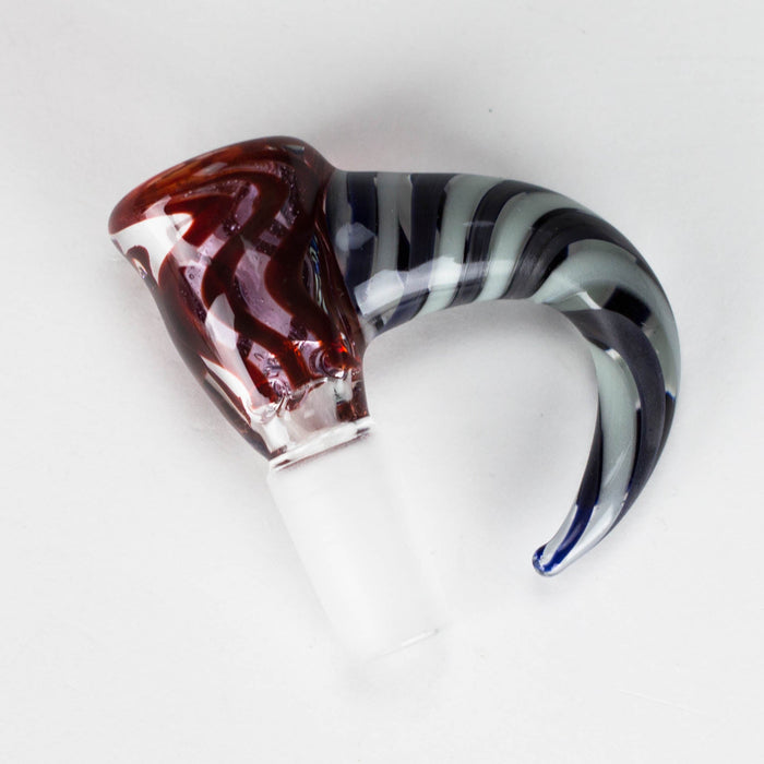 Shine Glassworks | 14mm 3 Hole Vacstack Bowl with Horn - Made in Canada Bowl · Banger · Oil Burner Smoking Cat Distribution Dark red bowl with coloured horn