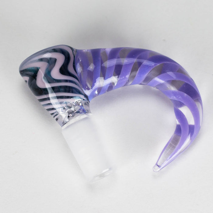 Shine Glassworks | 14mm 3 Hole Vacstack Bowl with Horn - Made in Canada Bowl · Banger · Oil Burner Smoking Cat Distribution Light Blue bowl with various colour horns