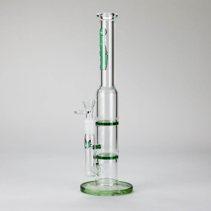 Ganjavibes | 11" Double Honeycomb Percolator Glass Bong Glass Bong Maple Craft Inc Green