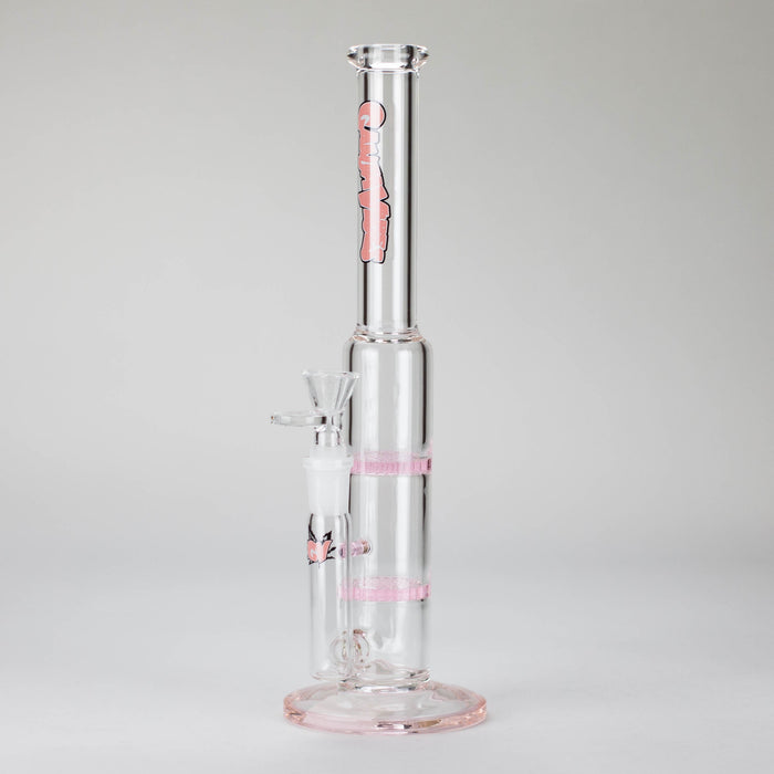 Ganjavibes | 11" Double Honeycomb Percolator Glass Bong Glass Bong Maple Craft Inc Pink