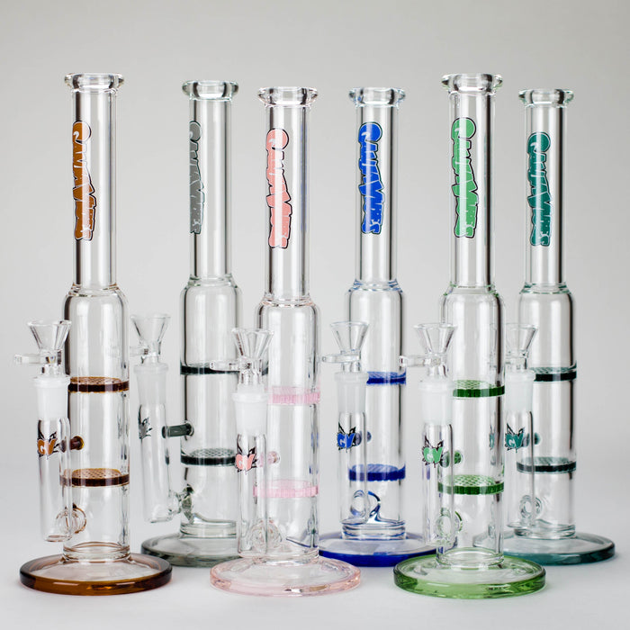 Ganjavibes | 11" Double Honeycomb Percolator Glass Bong Glass Bong Maple Craft Inc