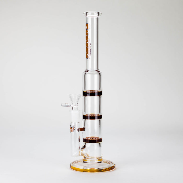 Ganjavibes | 11" Triple Honeycomb Percolator Glass Bong Glass Bong Maple Craft Inc Amber