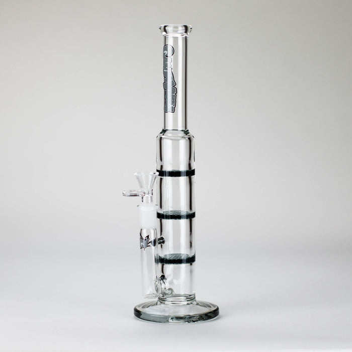 Ganjavibes | 11" Triple Honeycomb Percolator Glass Bong Glass Bong Maple Craft Inc Grey