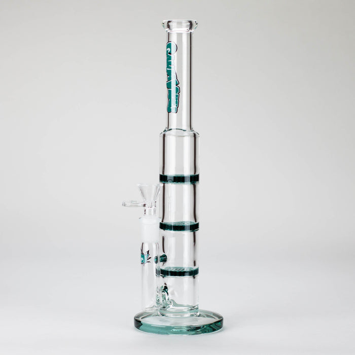 Ganjavibes | 11" Triple Honeycomb Percolator Glass Bong Glass Bong Maple Craft Inc Teal
