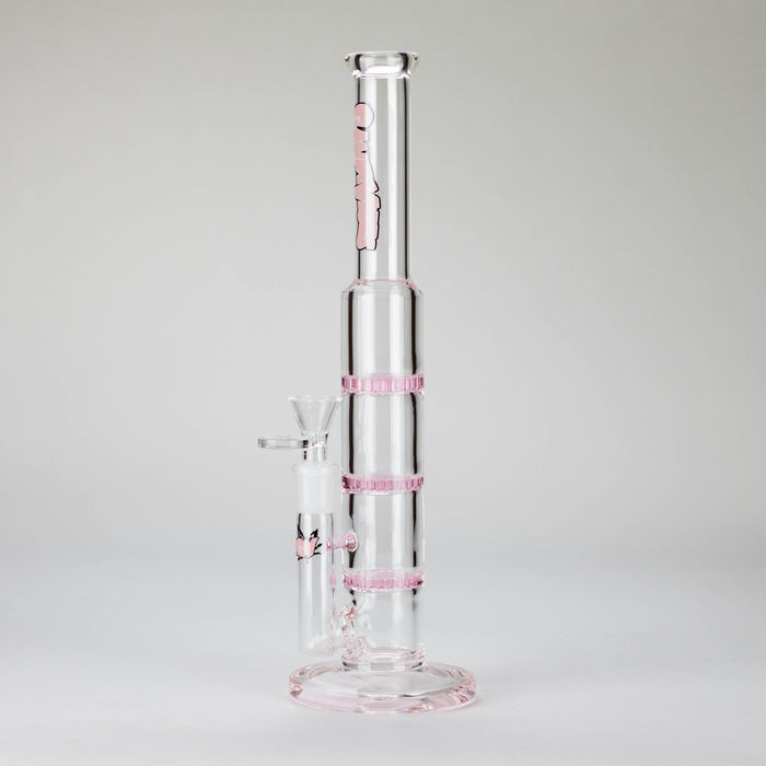 Ganjavibes | 11" Triple Honeycomb Percolator Glass Bong Glass Bong Maple Craft Inc Pink