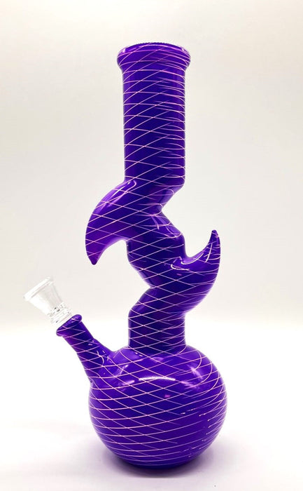 9.5" Zig-zag Designed Bong - Assorted Color [PIP651] Glass Bong NIBO Distribution