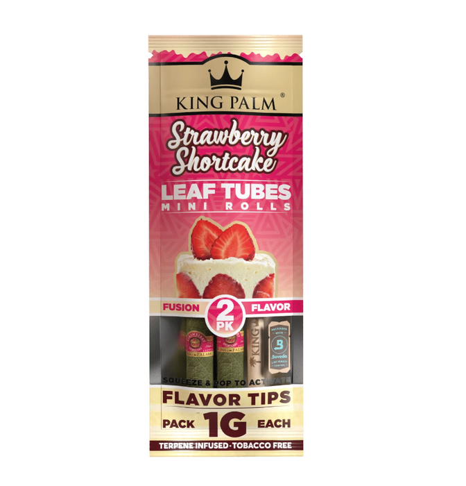 King Palm | Mini Rolled with flavor tips New Flavours - 20 pouches Display [SMK983] Leaf Wrap NIBO Distribution Strawberry Shortcake