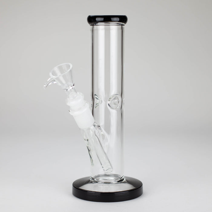 8" Glass Straight Bong [PIP508] Glass Bong NIBO Distribution Black
