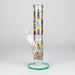 10" Glow in the dark Staight Tube Glass Bong With Flower Design Glass Bong 777 Smoke Chrysanthemum