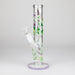 10" Glow in the dark Staight Tube Glass Bong With Flower Design Glass Bong 777 Smoke Lavender