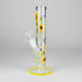 10" Glow in the dark Staight Tube Glass Bong With Flower Design Glass Bong 777 Smoke Sun Flower