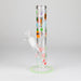 10" Glow in the dark Staight Tube Glass Bong With Flower Design Glass Bong 777 Smoke Pineapple