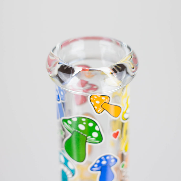 10" Glow in the dark Staight Tube Glass Bong With Flower Design Glass Bong 777 Smoke