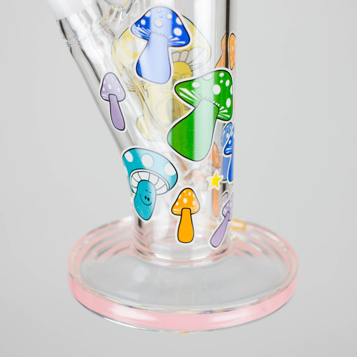 10" Glow in the dark Staight Tube Glass Bong With Flower Design Glass Bong 777 Smoke