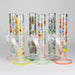 10" Glow in the dark Staight Tube Glass Bong With Flower Design Glass Bong 777 Smoke