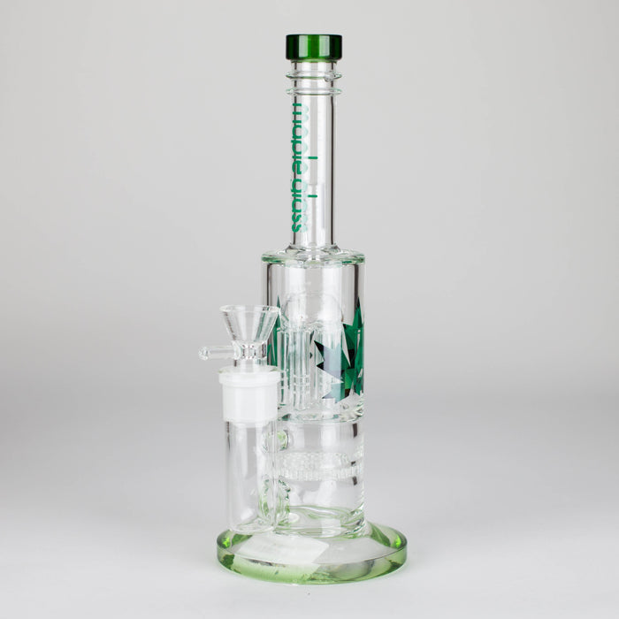 Maple Glass | 12" Honey Comb With Tree Percolator And Splash Guard Bong Glass Bong Maple Craft Inc Green