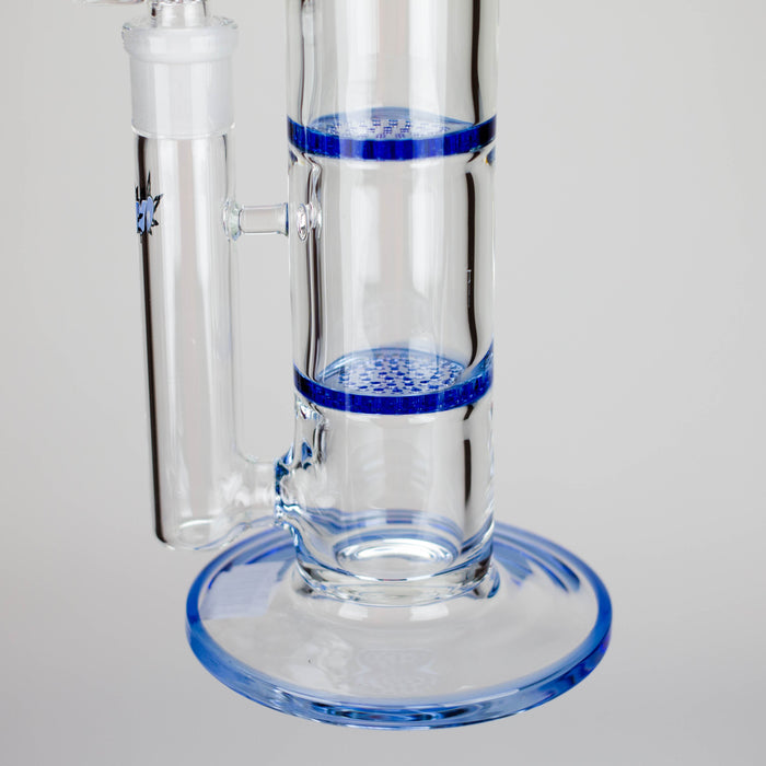 Ganjavibes | Honeycomb 14 Inches Two Disk Percolator Glass Bong By Irie Vibes Series Glass Bong Maple Craft Inc
