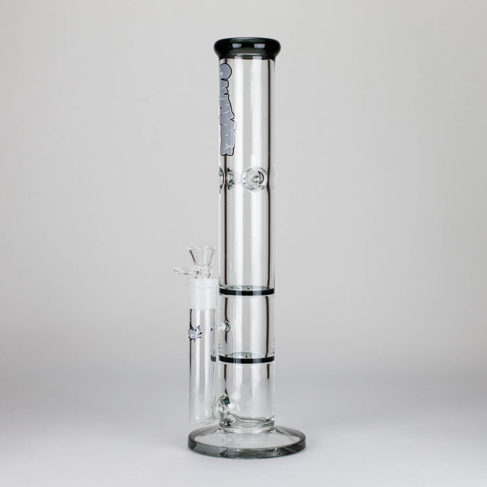Ganjavibes | Honeycomb 14 Inches Two Disk Percolator Glass Bong By Irie Vibes Series Glass Bong Maple Craft Inc Grey