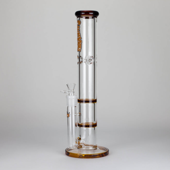 Ganjavibes | Honeycomb 14 Inches Two Disk Percolator Glass Bong By Irie Vibes Series Glass Bong Maple Craft Inc Amber
