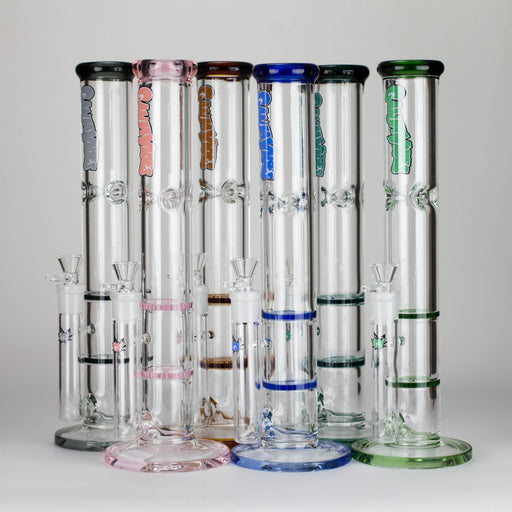 Ganjavibes | Honeycomb 14 Inches Two Disk Percolator Glass Bong By Irie Vibes Series Glass Bong Maple Craft Inc