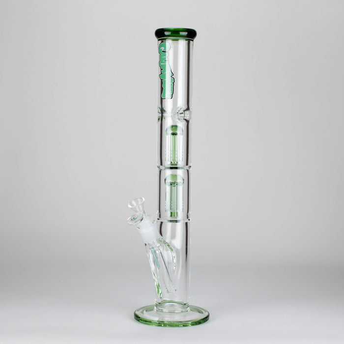 Ganjavibes | 17" Double Tree Percolator Glass Bong By Irie Vibes Glass Bong Maple Craft Inc Green